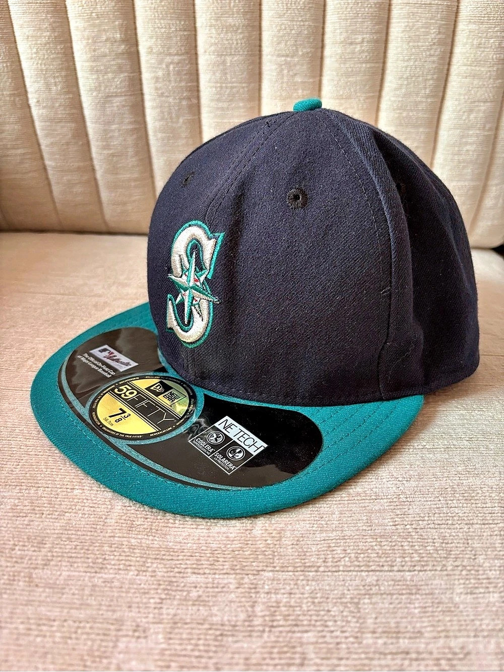 New Era 59FIFTY Seattle Mariners MLB Fitted Hat Cap Size 7 3/8 USA Made